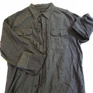 Men’s Brixton Long-Sleeved Flannel Gray Shirt. XXL